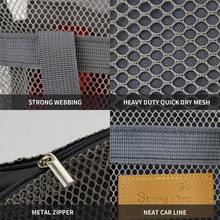 Foldable Transparent Mesh Zipper Cosmetic Bag, Multi-Functional Travel Makeup Pouch, Suitable For Business Trip, Weekend Travel, Vacation, Beach, Back To School And Other Occasions - View 5