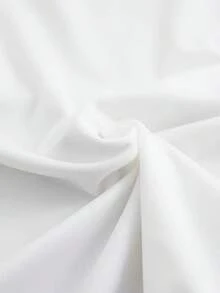Camiseta de corte regular con estampado de fibra para mujer, camiseta de moda de manga corta con cuello redondo para primavera/verano, top casual de moda, atuendo diario casual de verano. - Blanco - Ver 4