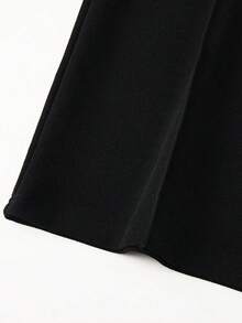 Pantalones anchos versátiles y casuales de estilo minimalista y estilizador para mujer de talla grande - Negro - Ver 3