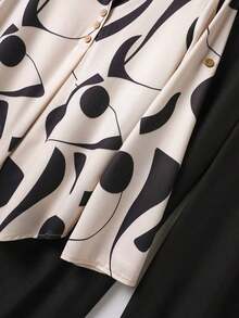 Set de 2 piezas de camisa y pantalones con estampado de color contrastante para mujeres - Multicolor 2 - Ver 5