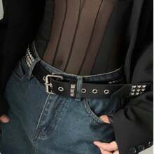 Unisex Punk-Style Belt, 4 Cm Wide. - M - View 4