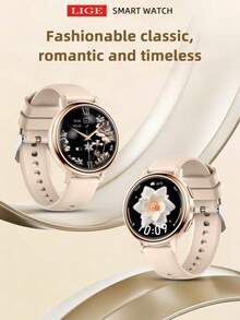 LIGE New Round Dial Silicone Strap Smartwatch, Daily Waterproof, Multiple Sports Functions, Activity Tracking, Weather Forecast, Call Reminder, Customizable Dial, Fashion Multi-Function Sports Smartwatch For Men And Women - View 2