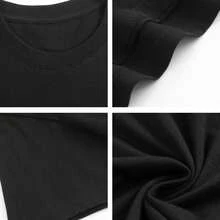 Camiseta de Mujer con Estampado de Zorro de Nueve Colas Místico - Manga Corta, Cuello Redondo, Diseño de Zorro y Nueve Colas, Ajuste para Todas las Estaciones, Blusa Lavable a Máquina para Atuendos Casuales - Negro - Ver 4