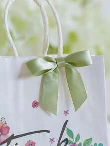 1/10pcs Light Green Satin Ribbon, Self-Adhesive Satin Ribbon For Gift Wrapping, Mini Bows, Cake Decoration Double-Sided Tape, Snacks, Wedding Favors, Valentine's Day Gifts - A - View 4