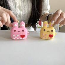 Hộp đựng tai nghe hình thỏ trái tim chấm bi - Hồng - Xem 3