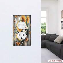 1 chiếc ốp công tắc điện kiểu đồng quê hình hoa hướng dương, ốp trang trí ổ cắm in 2D phẳng, dễ dàng lắp đặt cho phòng ngủ, phòng tắm, phòng khách. - Nhiều màu - Xem 3