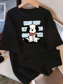 Camiseta informal de manga corta para mujer, con un diseño holgado y cómodo de cuello redondo, una prenda versátil imprescindible para el verano de 2026.Look ganador Ideal para todas las estaciones D053 - Negro - Ver 1