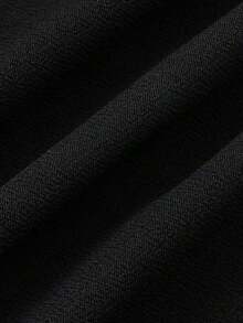 Pantalones anchos versátiles y casuales de estilo minimalista y estilizador para mujer de talla grande - Negro - Ver 5