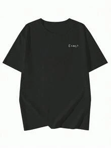 Camiseta moderna E=mc² unisex algodón suave estilo básico moda casual ciclismo descanso salón talla M negra camiseta urbana  2023 - Negro - Ver 1