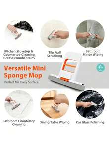 3PCS/2PCS Set Of Portable Handheld Mops With Adjustable Features For Dry And Wet Use Multi-Functional Cleaning Tools Bathroom Cleaning Sponge Mops Mini Kitchen Mops Ideal For Use In Kitchens Living Rooms,Bathrooms,Offices Car Windows,And Mirrors - Multiple Styles - View 5