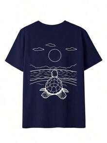 Free Shipping, Local Delivery In Mexico, Delivery In 4 Days. Women's Printed Short-Sleeved Summer T-Shirt, Polyester Fabric, Multifunctional Style, Regular Fit, 180 Grams, 1 Unit. - 深藍色 - 查看 3