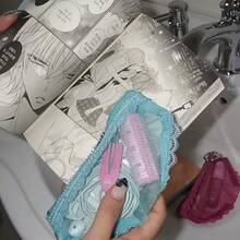 Creative And Funny Simulation Lace Panties Girly Heart Cute Bag Pendant Portable Change Storage Bag Space Storage Bag Backpack Pendant Key Pendant Fun Multi-Functional Storage Bag Earphone Bag - 藍色 - 查看 2