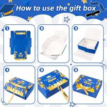 Graduation Gift Boxes With Ribbon Large Blue Congrats Grad Gift Box With Lids Cardboard Present Box Class Of 2026 Keepsake Graduation Party For Her Him College Graduate High School Gift Wrapping Decor - Blue Graduation Season Style - View 8