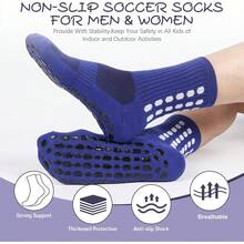 8 Pairs Grip Soccer Socks Colorful Non Slip Sports Football Basketball Hospital Yoga Socks For Men Women - 4 đen + 4 trắng - Xem 5