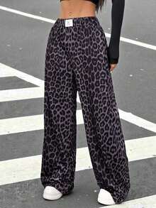 Women Leopard Print Casual Lounge Pants Graduation,Back To School Outfits,Graduation,Teacher Outfits For Women,Back To School - 藍色 - 查看 4