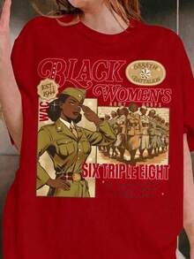 conjuntos de mujer202610-Piece Set Of Women's WAC Shirts - 6888th Six-Three-Eight  Army Uniforms |   BHM Apparel |   Historical Reproduction |   Dual-Purpose Machine-Washable Corset Top For Themed Parties And Everyday Wear |   Suitable For Spring, Summer, And Autumn, Pure Cotton Short Sleevescoolplayeras de mujer - Rojo - Ver 7