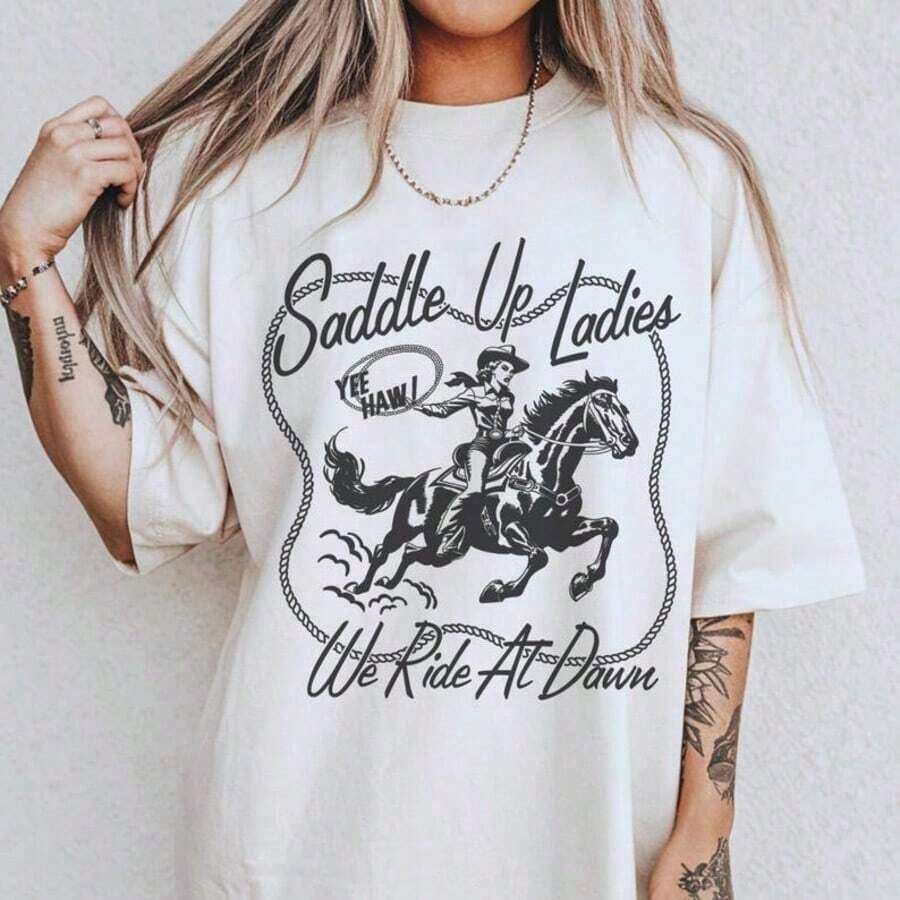 'Stronger Than A Mother' Printed T-Shirt For Women, Mothers, Mom, Modern, Cute, Housewife, Women's Blouses Shirt - 白色 9 - 查看 1
