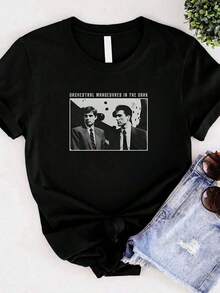 Camiseta de Mujer con Estampado Orchestral Manoeuvres In The Dark, OMD, Synth Pop, Erasure, Human League - Negro - Ver 8