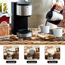 1pc Coffee-Colored Cartoon Elf & Coffee Bean Decor Drying Mat, Suitable For Dining Table And Cafe, Warm Atmosphere And Moisture Absorption, Multi-Purpose Drainage Mat, Home Gift, Desktop Decor - XYLSD-391 - View 7