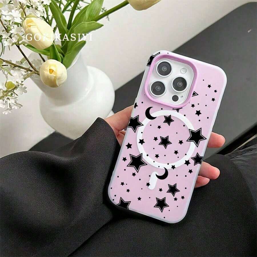 Shockproof Case Compatible With IPhone 16, 14 Pro Max, 16 Plus, Galaxy S23FE, Galaxy S24 Plus, Two-In-One Magnetic Case, Anti-Fall, Silicone, Elegant Design, High Quality, The Best Gift. - 紫色 - 查看 1