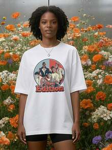 Women's Summer Clothing, Soft And Casual Cotton T-Shirt With Round Neck, Retro Idol Style, New Edition With Letter Print. White. - 白色 - 查看 1