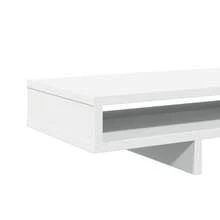 vidaXL Supporto per Monitor Bianco 100x27x15 cm Legno Massello di Pino - Multicolore - Visualizzare 6