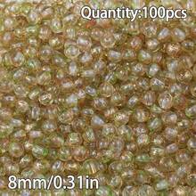 100pcs 8mm Mixed Color Textured Round Beads, Acrylic Loose Beads Suitable For DIY Jewelry Making - Bracelets, Necklaces, Earrings - DIY Brushed Round Beads - View 15