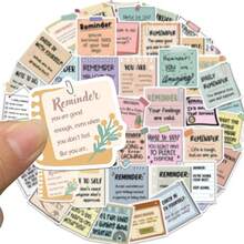 50 piezas de etiquetas adhesivas de recordatorio, pegatinas decorativas para equipaje, botellas de agua, portátiles, manualidades - 1 Set - Ver 4