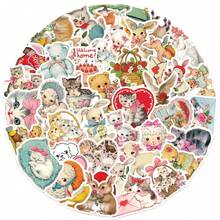 50pcs Cartoon Pink Girl Bear Doodle Stickers, Decor For Guitar, Notebook, Luggage, DIY Cross-Border - 1 Set - View 2