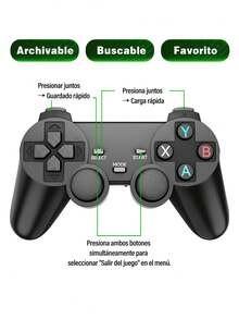 M8 Retro Inalámbrica 64G,más de 20000 Juegos Integrados, Salida  TV Videojuegos, con Controladores Inalámbricos Duales de 2.4 G - Negro - Ver 7