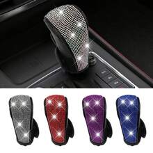 Shiny Rhinestone Car Gear Shift Knob Cover, Automatic Gear Shift Cover, PU Leather Anti-Slip Protective Sleeve, Enhances Car Interior Elegance, Suitable For Car Interior Decoration Exquisite Gift, Universal Car Interior Decoration Accessory - Multicolor - View 12