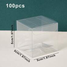 25/50/100pcs Transparent Plastic Gift Boxes - Durable PVC Material, Suitable For Weddings, Parties, Macarons - Fashionable And Lasting Party Decorations, Wedding Gift Boxes, Gift Packaging Storage, Gift Wrapping - Multicolor - View 11