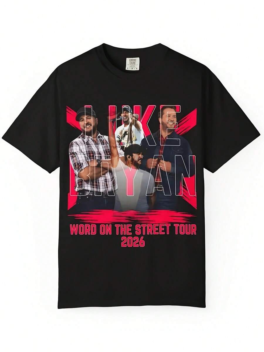 Camiseta unisex de la gira "Street Rumors" de  2026, hecha de tela suave y pura, adecuada para todas las estaciones, una prenda básica de ropa casual urbana, versátil para todas las estaciones, asequible para el uso diario y un regalo de Navidad perfecto para fans y amigos, camiseta de mujer, de alta calidad, camiseta de mujer. - Negro - Ver 1