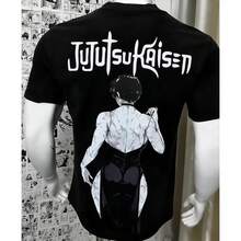 Playera de cuello redondo de verano de algodón 100% unisex con estampado de  de , A124 estilo streetwear, disponible en tallas S a 3XL, ideal para fanáticos del anime y el manga japonés, ropa casual de alta calidad para hombres y m - Blanco - Ver 2