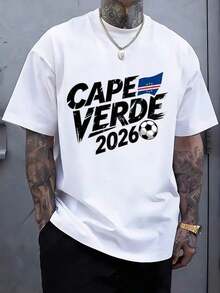 2026 World Cup Commemorative T-Shirt, Printed T-Shirt, Keep The Love, Cheer On Your Favorite Team, Made Of Soft And Comfortable Material, Suitable For Outdoor Outings, A Gift For Children, Sporty, Unisex. - 白色 - 查看 1