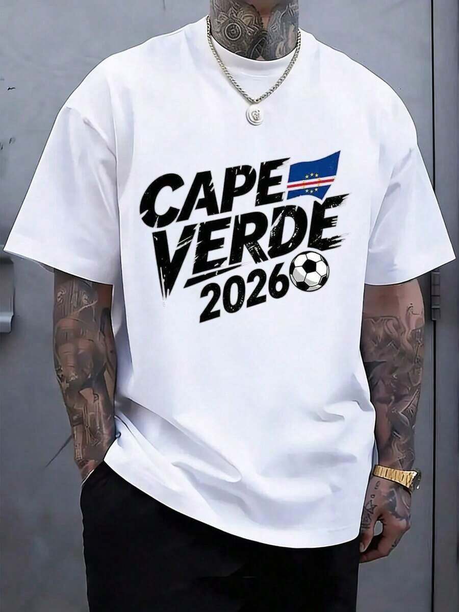 2026 World Cup Commemorative T-Shirt, Printed T-Shirt, Keep The Love, Cheer On Your Favorite Team, Made Of Soft And Comfortable Material, Suitable For Outdoor Outings, A Gift For Children, Sporty, Unisex. - 白色 - 查看 1