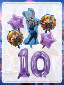 Disney Bộ bóng bay số chủ đề Zootopia, bóng bay hình Judy Hopps & Nick Wilde cho các dịp sinh nhật quan trọng, nâng tầm trang trí sinh nhật cột mốc của bạn với bộ bóng bay chủ đề Zootopia sống động này, gồm hai bóng bay tròn hình chân dung Judy & Nick, hai bóng bay hình ngôi sao màu tím và một bóng bay số màu tím ánh kim tùy chọn. - Bóng bay - Xem 14