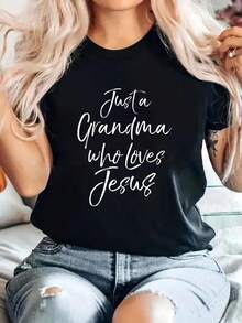 Women's Short Sleeve T-Shirt, Classic Style, Lightweight, Cool, Versatile, Summer, Elegant Design, Casual, Lightweight, For Everyday Summer Wear - 黑色 - 查看 1