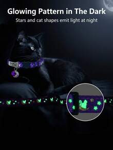 Personalisieren Sie ein leuchtendes Katzenhalsband, das bei Sonnenlicht oder künstlichem Licht leuchtet. Zu den Merkmalen gehören eine erstickungssichere Schnalle, ein wunderschön gefertigter Glockenanhänger und ein personalisierter Hundemarkenanhänger mit dem Namen, der Telefonnummer und der Adresse Ihres Haustiers., Sicherheits-Katzenhalsband - Verschiedenfarbig - Übersicht 4