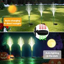 1pc Reed Solar LED Lights: Waterproof Outdoor Garden Landscape Lights; Solar-Powered Garden Lights For Decorating Pathways, Flower Beds, And Lawns - Warm White - View 10