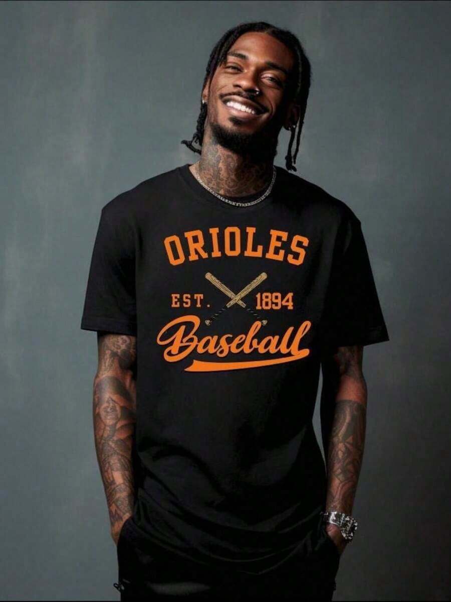 Camiseta de béisbol vintage de Baltimore, Camiseta de Baltimore, Camiseta, Sudadera, Sudadera con capucha de cuello redondo, Camiseta fresca de verano, Estilo unisex - Negro 4 - Ver 1