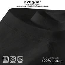 Camiseta de Algodón Estampada para Hombre - Manga Corta Casual con Cuello Redondo, Tejido de Punto Transpirable, Corte Clásico, Perfecta para Actividades al Aire Libre, Camisetas con Buen Estampado Personalizadas para el Día - Negro - Ver 5