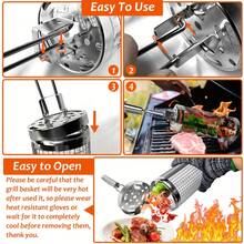 Stainless Steel BBQ Basket Grill Rack With Handle, Outdoor BBQ Accessories - Multicolor - View 7