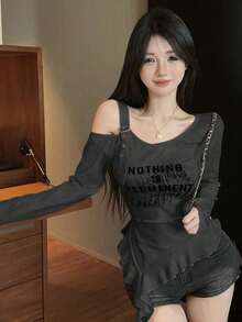 Women Tops - Grey - View 5