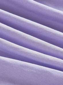 Top azul con hombros descubiertos y drapeado - Morado - Ver 4