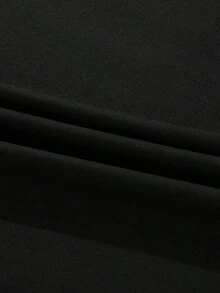 Camiseta de mujer de corte holgado con hombros caídos y estampado de palmeras, manga corta, cuello redondo, estilo casual, talla grande, ideal para vacaciones de verano. - Negro - Ver 6