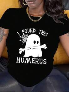 1 pieza de Camisetas para mujer,Camisetas Para Hombre,cuello redondo,estilo urbano,para jóvenes,moda streetwear,uso informal - Negro - Ver 6
