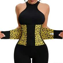 1pc Sports Women's Body Shaper Waist Wrap Trimmer Waist Support Leopard Print Abdominal Belt, Suitable For Fitness, Running, And Yoga Wear - Đỏ - Xem 8