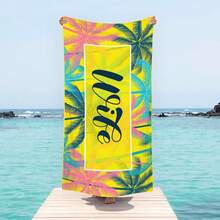 1pc Super Soft "Wife" Pattern Beach Towel, Suitable For Beach, Pool Party, Vacation - Beach & Pool Accessories - Style3 - View 6