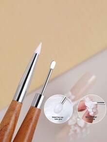 1 pièce Stylo de sculpture à double tête en silicone et métal, outil pour nail art. Stylo de sculpture à double tête multifonctionnel avec un stylo en silicone de santal pour le gaufrage, la peinture de couleur, le mélange de gel, le grattage de gel. Convient pour la conception d'ongles, la gravure de feuille, la peinture et l'utilisation domestique DIY - Multicolore - Voir 8